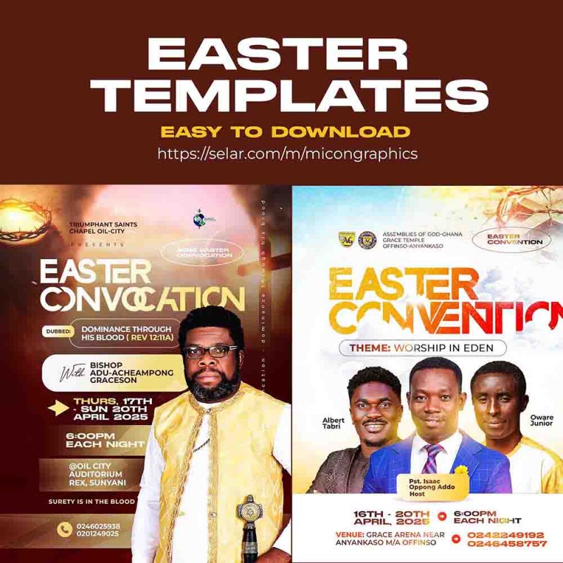 Buy EASTER FLYER TEMPLATES (CHURCH PROGRAM) by Micon Graphics on Selar