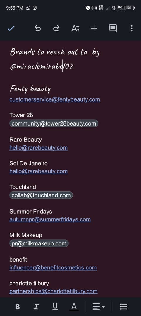 100+ Brand Email List