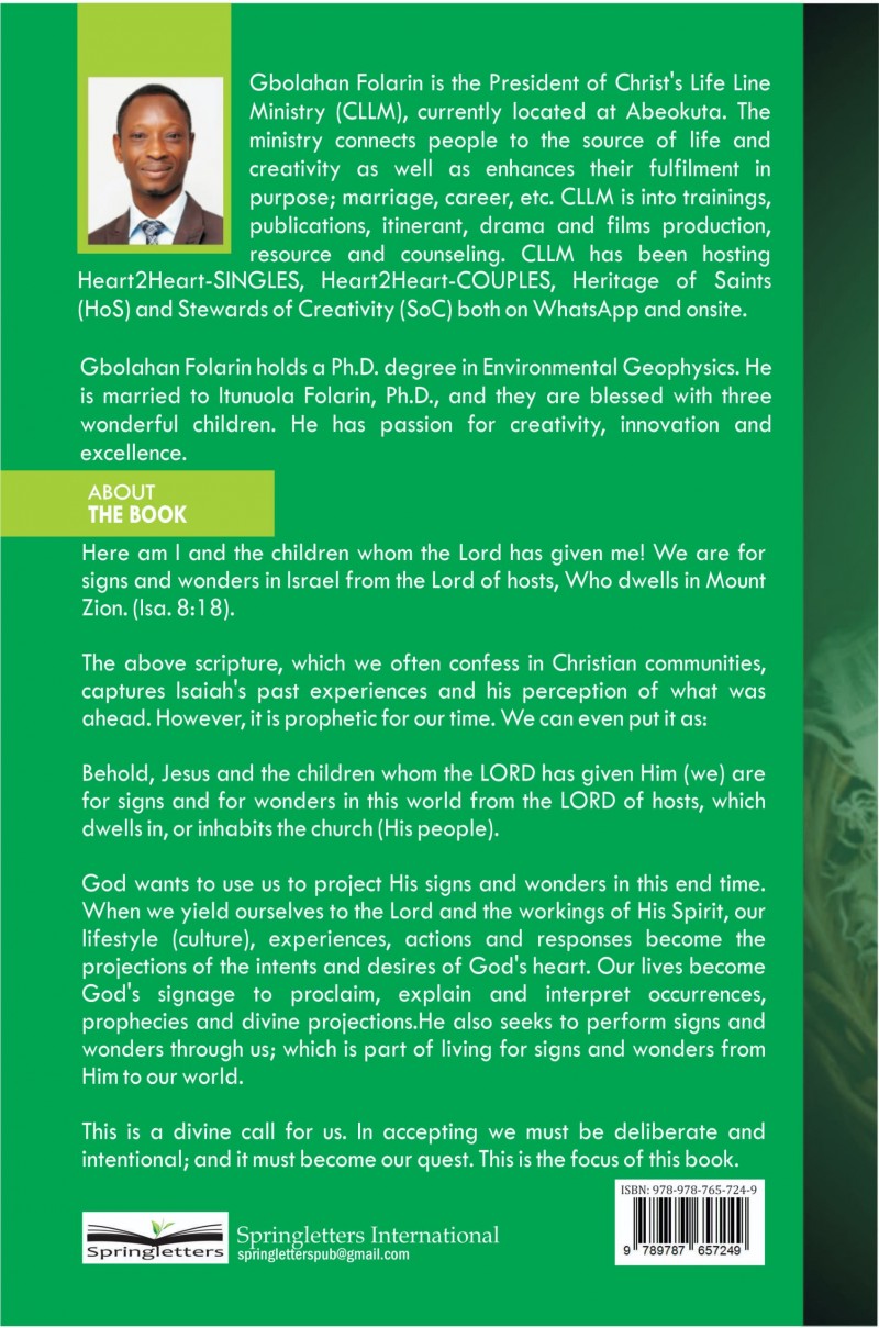We are for Signs & Wonders (topical faith based book)