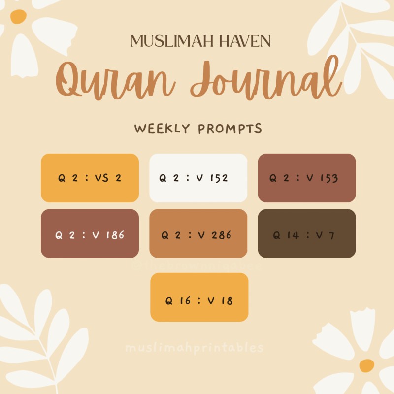 7 day Guided Quran Journal | Printable and Reusable