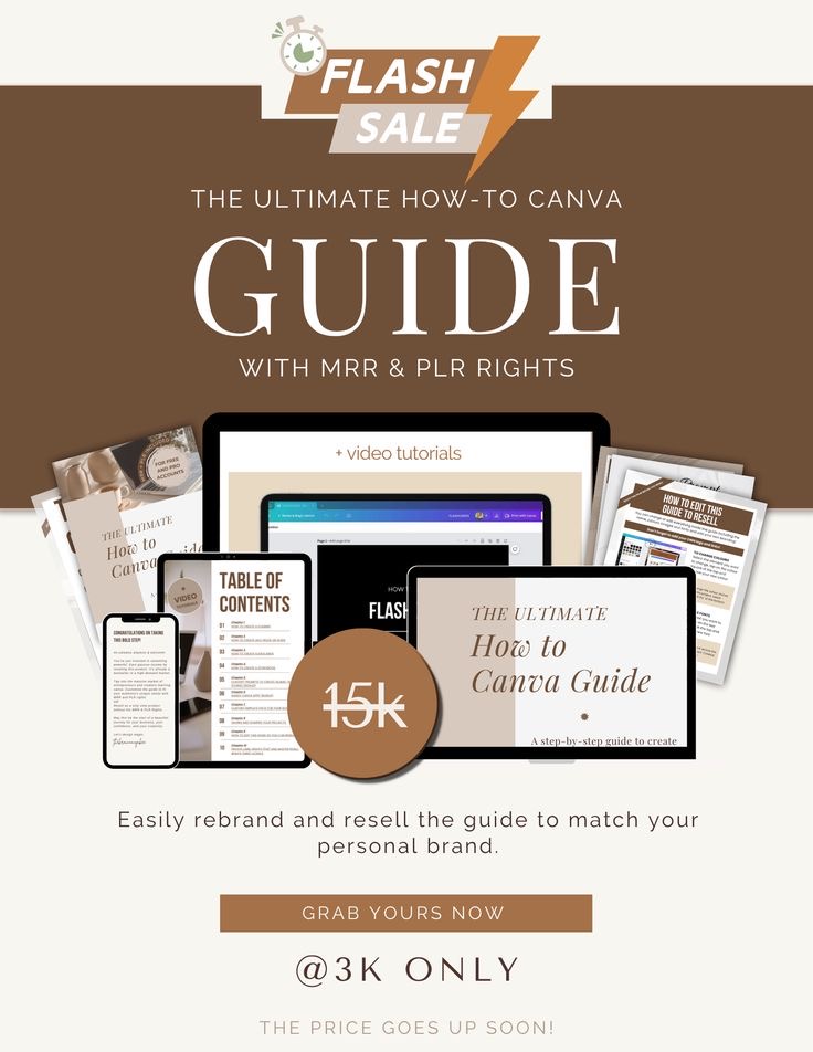 Ultimate Canva Guide | Design Planners, Flashcards & Ebooks Full Guide + Resell Rights
