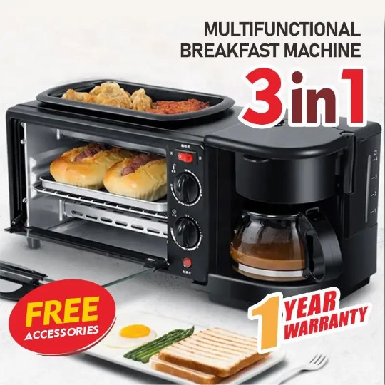 3 in 1  breakfast station oven coffee maker