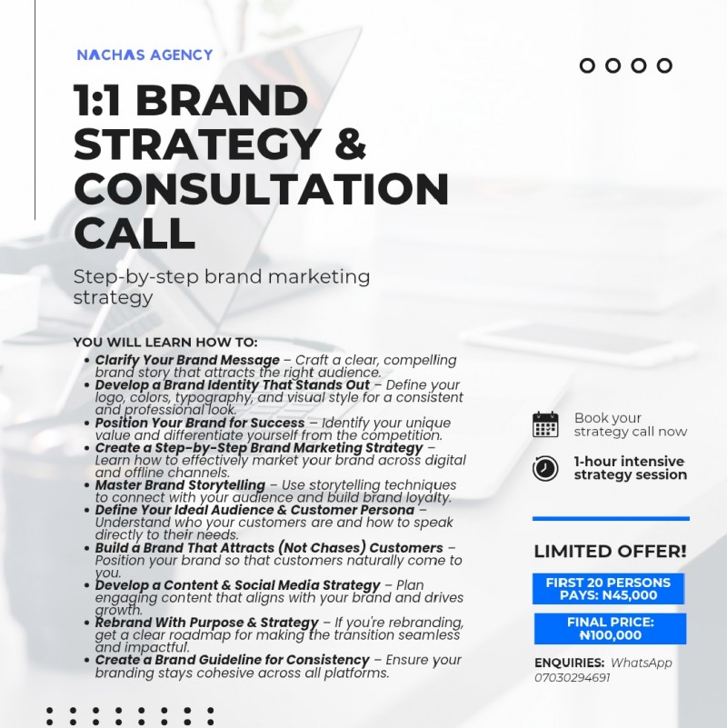 1:1 Brand Strategy And Consultation Call