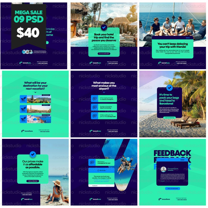 9 Editable Travel PSD Templates - Elevate Your Travel Promotions