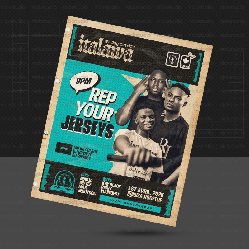 Vintage Retro Rep Your Jersey Poster [2PSD FILES]
