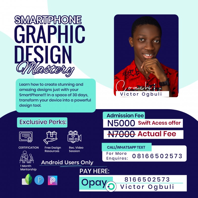 Smartphone Graphics Design Course Buy Smartphone graphic design training by NurseCreative Victor on Selar