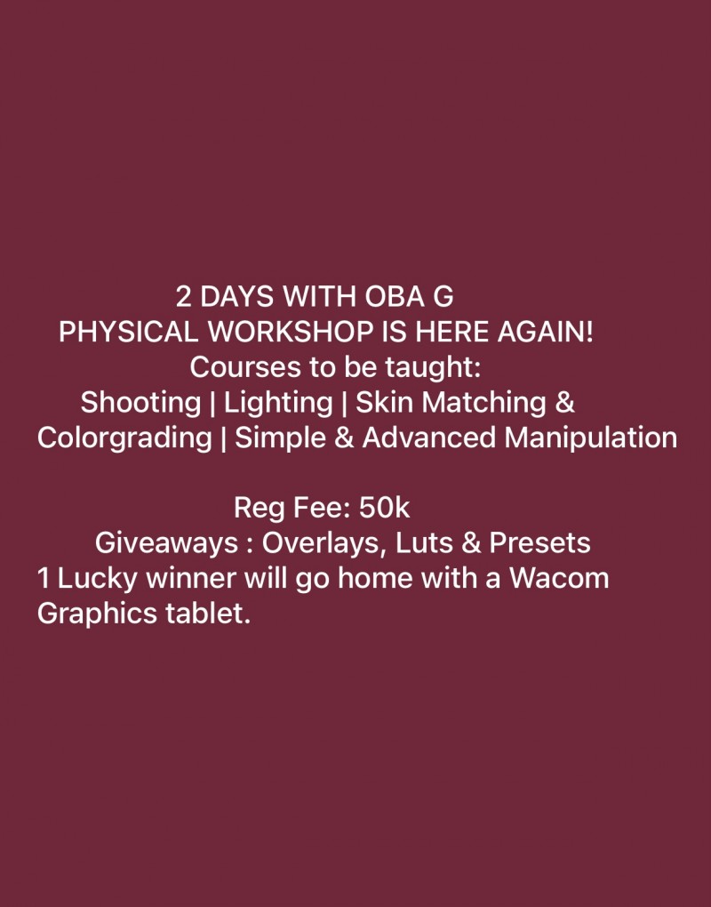 2 DAYS WITH OBA G PHYSICAL WORKSHOP