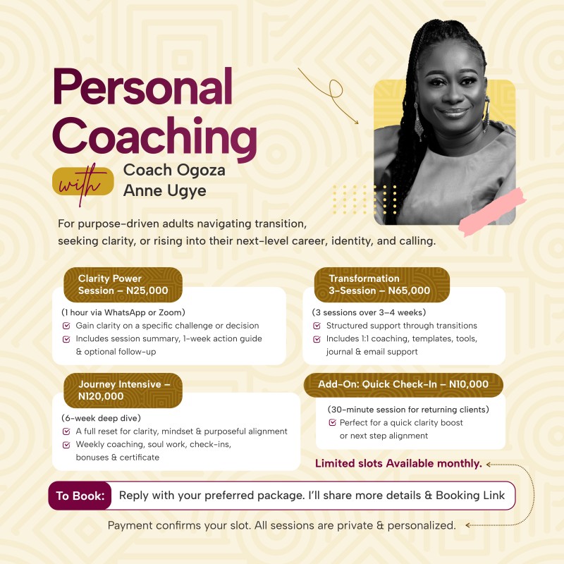 Buy Personal Coaching by Ogoza Anne Ugye on Selar