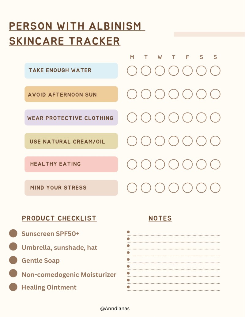 Albinism Skincare Tracker