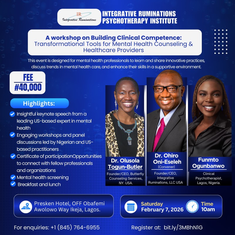 A workshop on Building Clinical Competence: Transformational Tools for Mental Health Counseling & Healthcare Providers