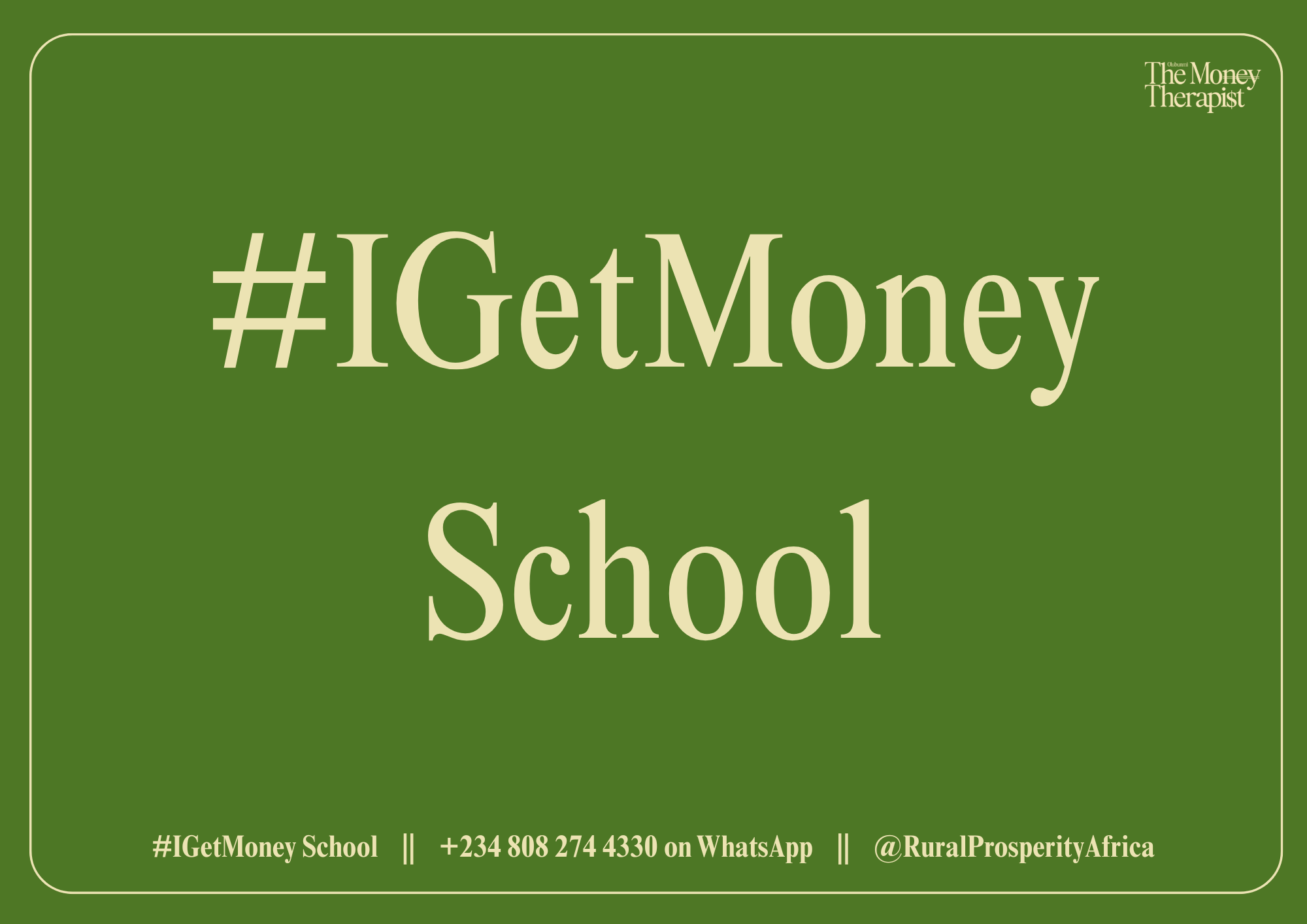 #IGetMoney School (Month 1)