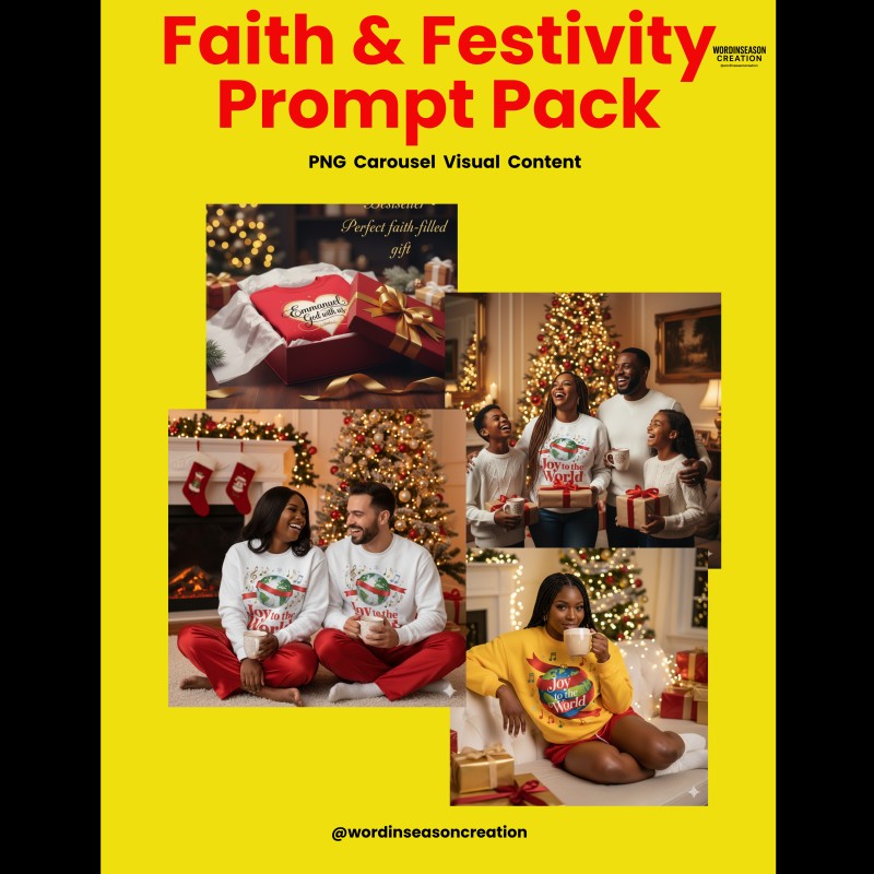 Faith & Festivity: Done-for-you Christmas Prompts (PNG, Carousel, Visual)