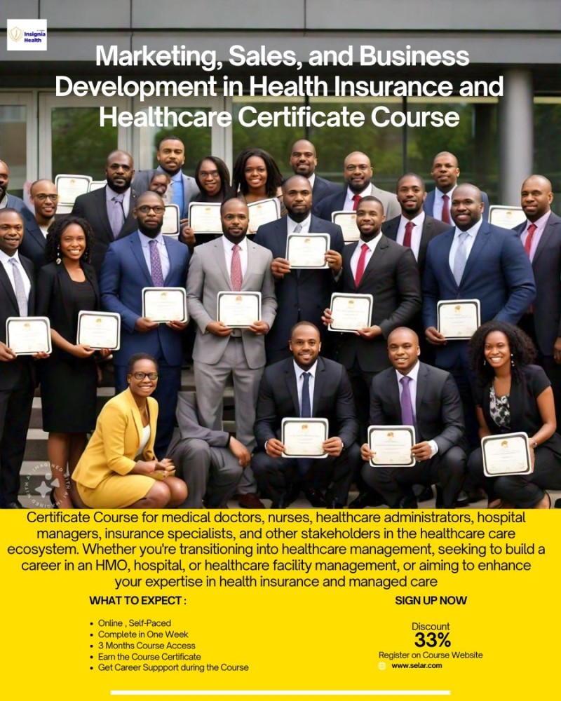 Marketing, Sales, and Business Development in Health Insurance and Healthcare Certificate Course