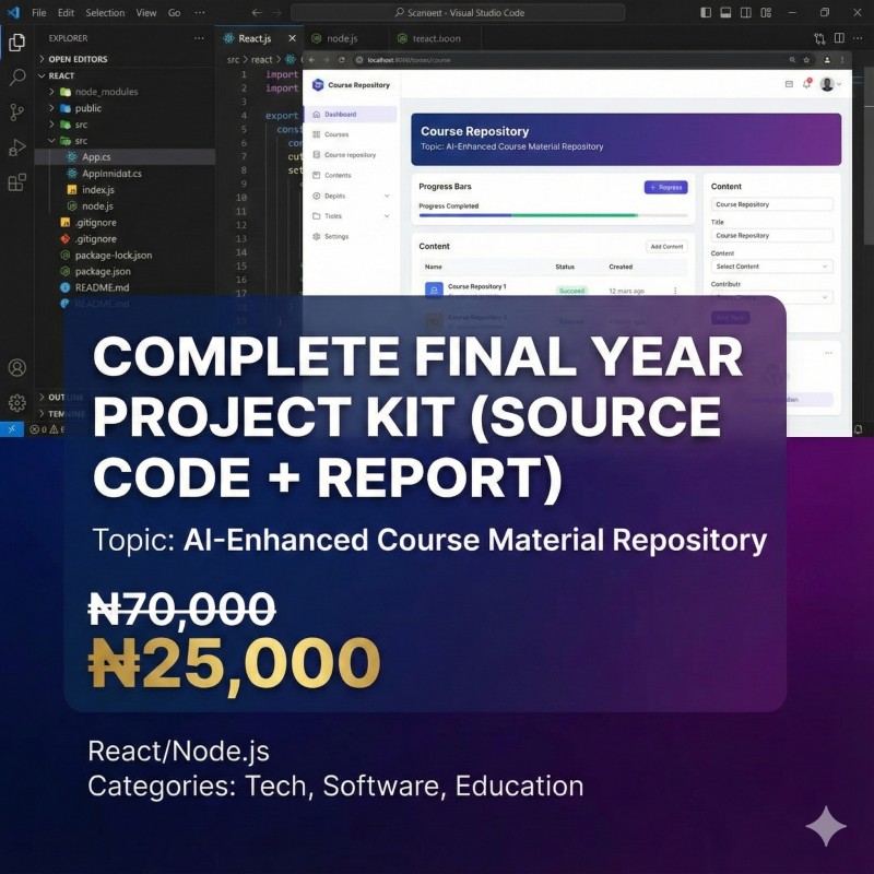 Complete Final Year Project Kit: AI-Enhanced Course Repository (React/Node.js)
