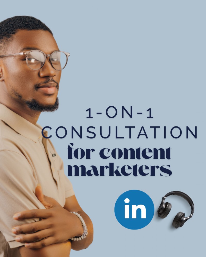 1-on-1 LinkedIn consultation for content marketers