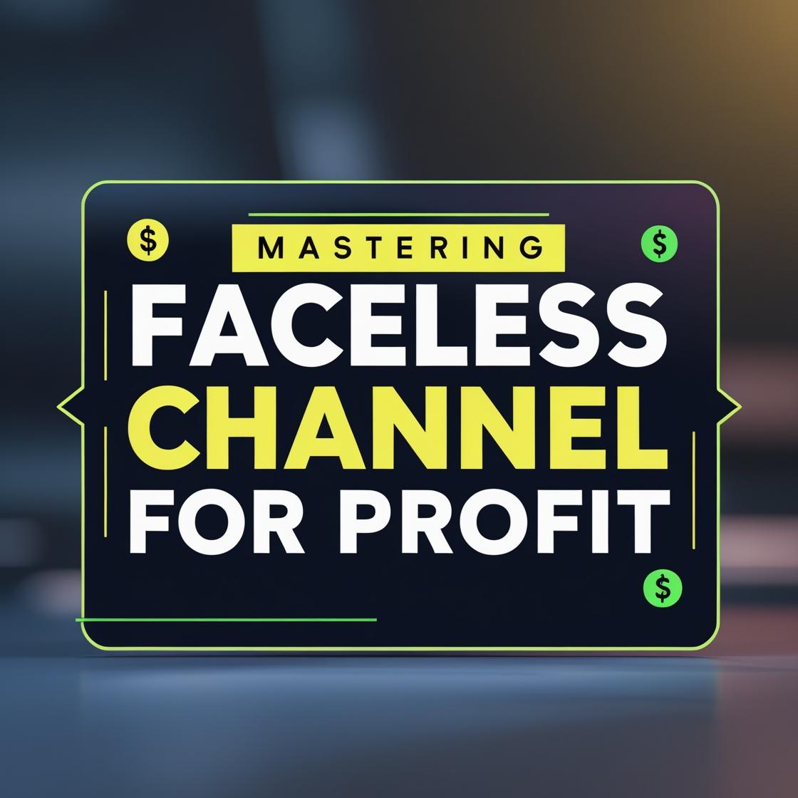 Mastering faceless Youtube channels  for Profit