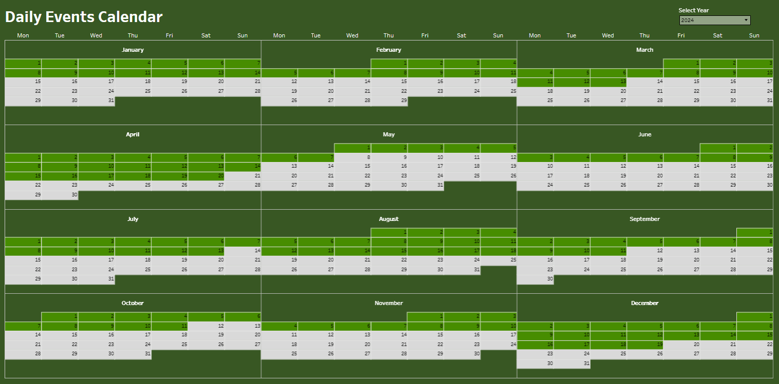Events Calendar Dataset