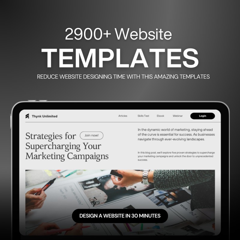 2,900+ Website Templates. (FOR ALL CATERGORIES) - DESIGN A FULL WEBSITE IN 30 MINUTES OR LESS