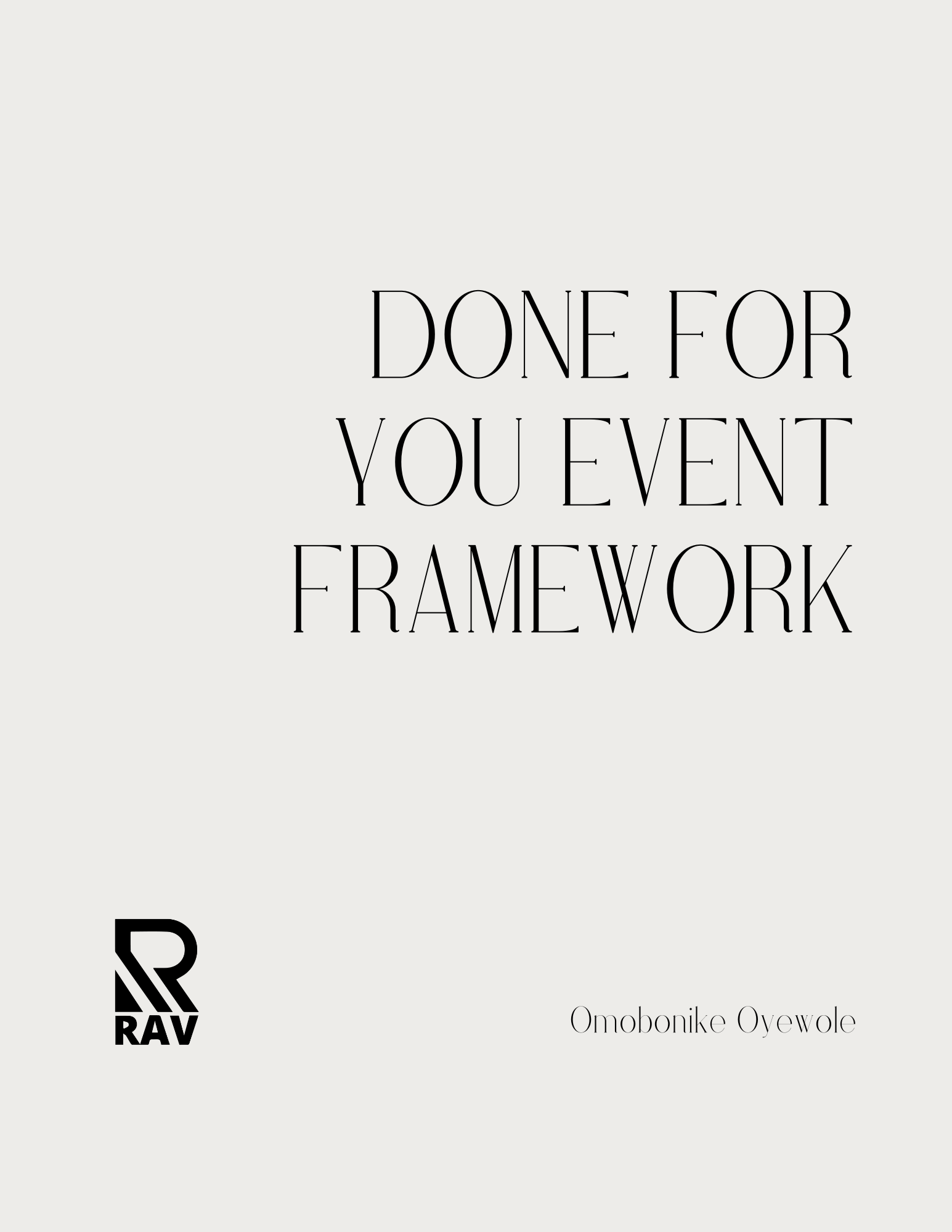 Done for You Event Planning Framework