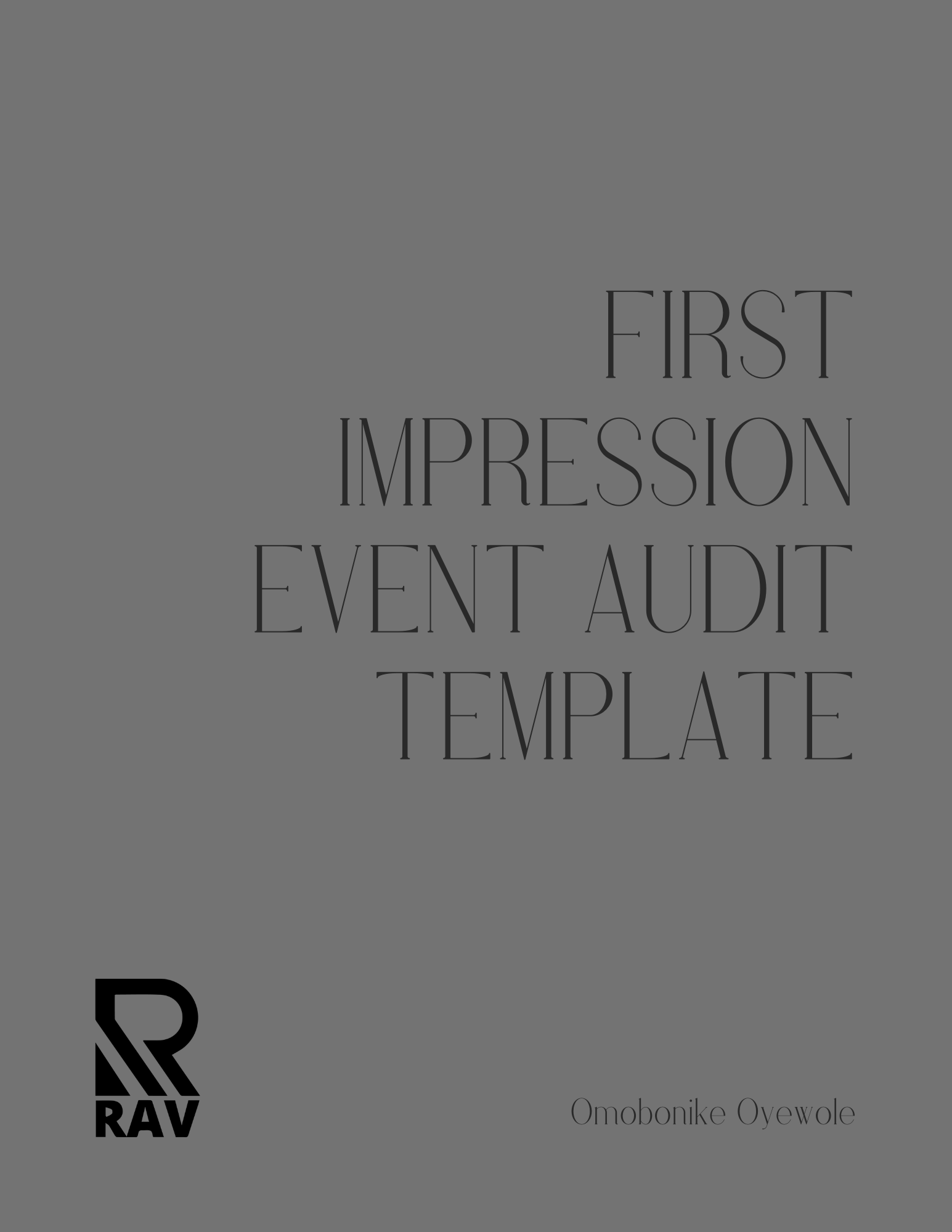 First Impression Event Audit Template