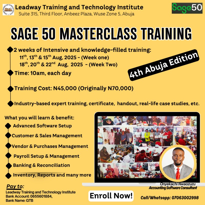Sage 50 Accounting Software Masterclass Training