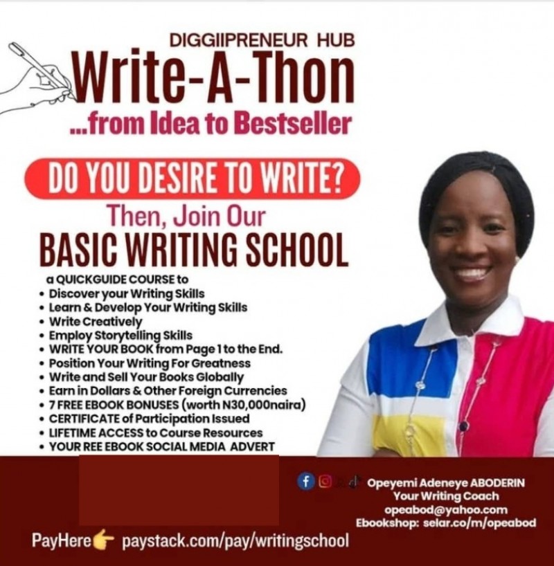 Write-A-Thon Basic Writing School with Opeyemi Adeneye ABODERIN