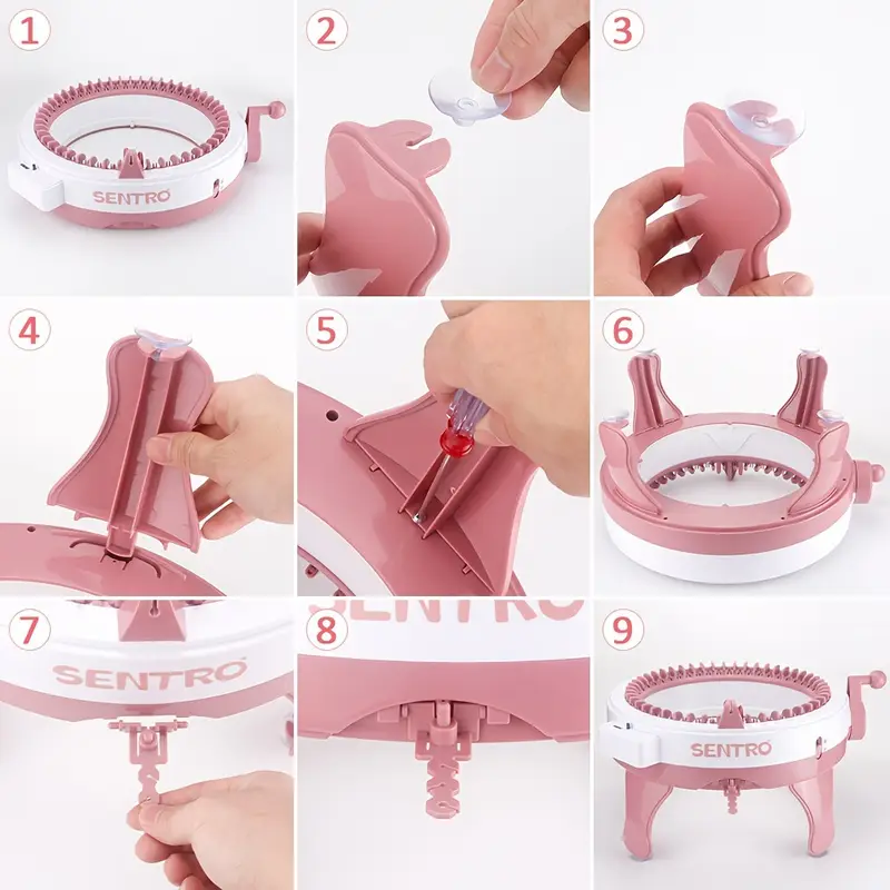 Sentro Round Knitting Loom – 48 Needle Hand Crank Machine for DIY Crochet & Weaving