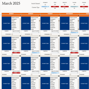 CONTENT CALENDAR