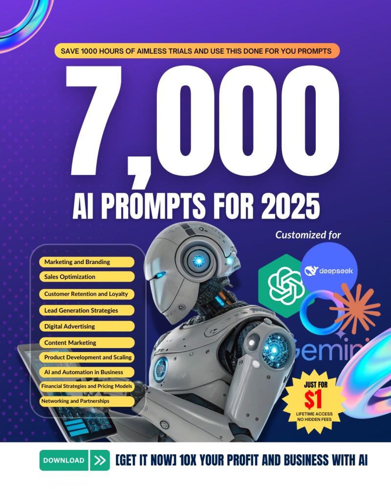 [PROMO] 7,000+ Proven Evergreen AI Prompts to 10X Your Marketing, Explode Your Sales & Grow Your Business