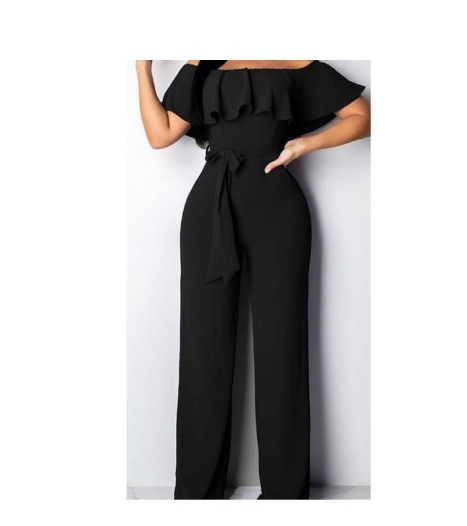 Black sexy jumpsuit.