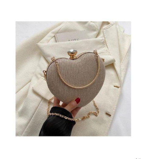 Heart shaped shiny clutch purse.