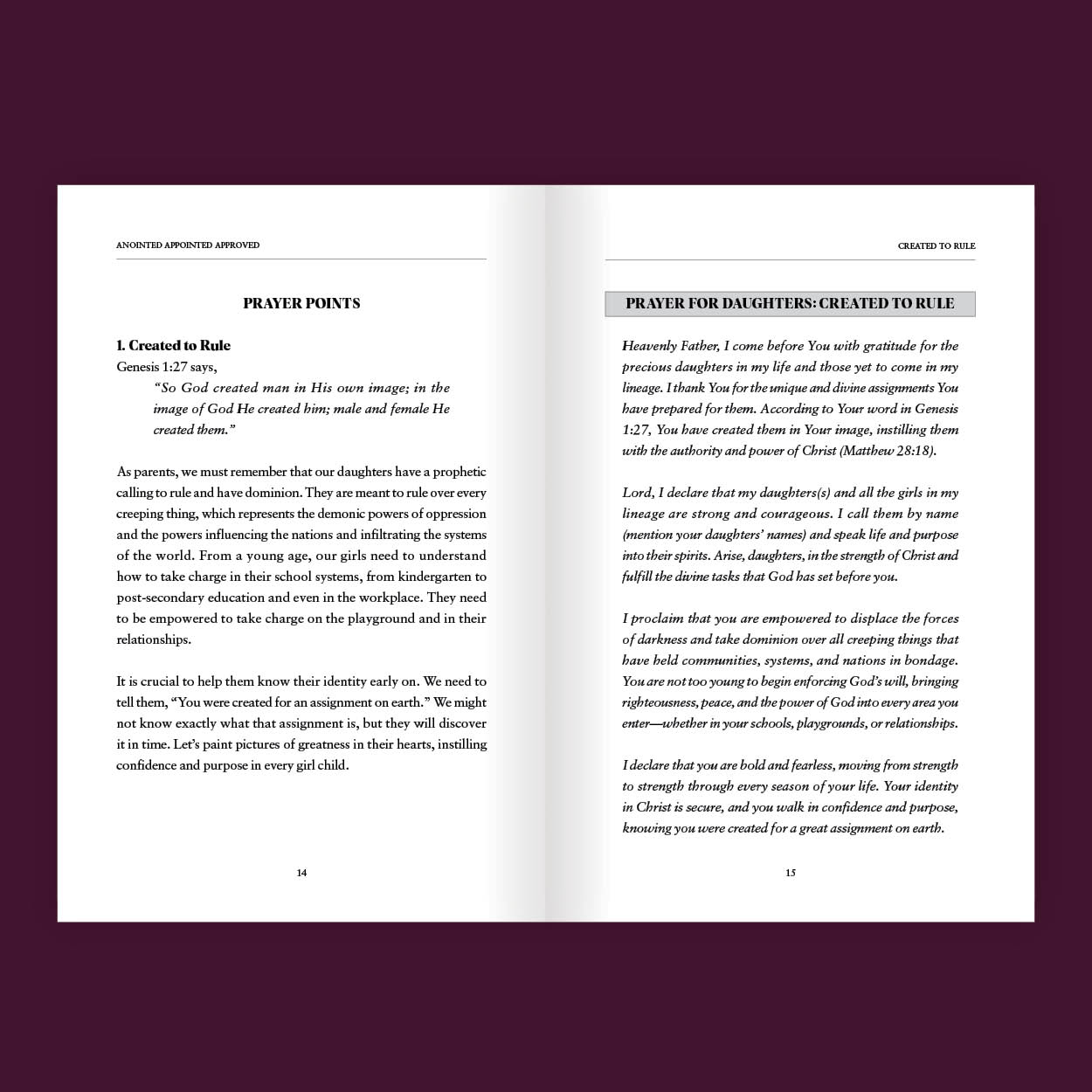 Anointed, Appointed and Approved: Empowering Our Daughters for Divine Destiny