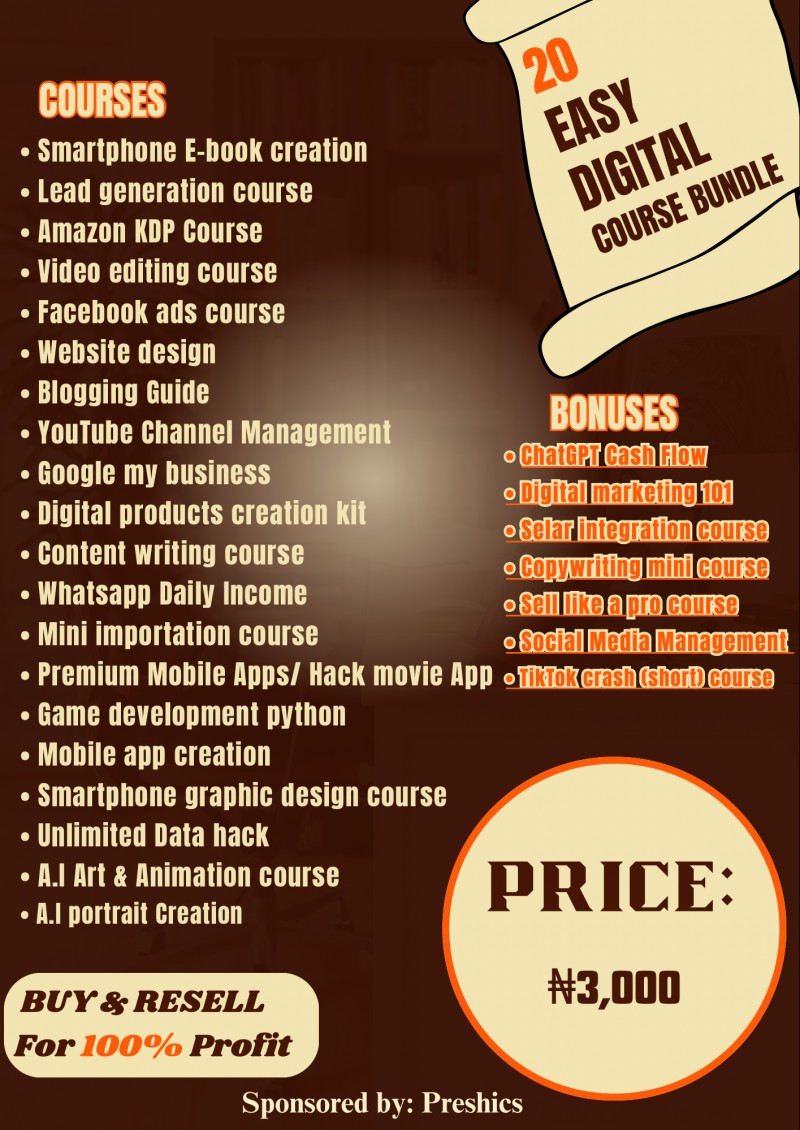 20 EASY DIGITAL COURSE BUNDLE WITH BONUSES
