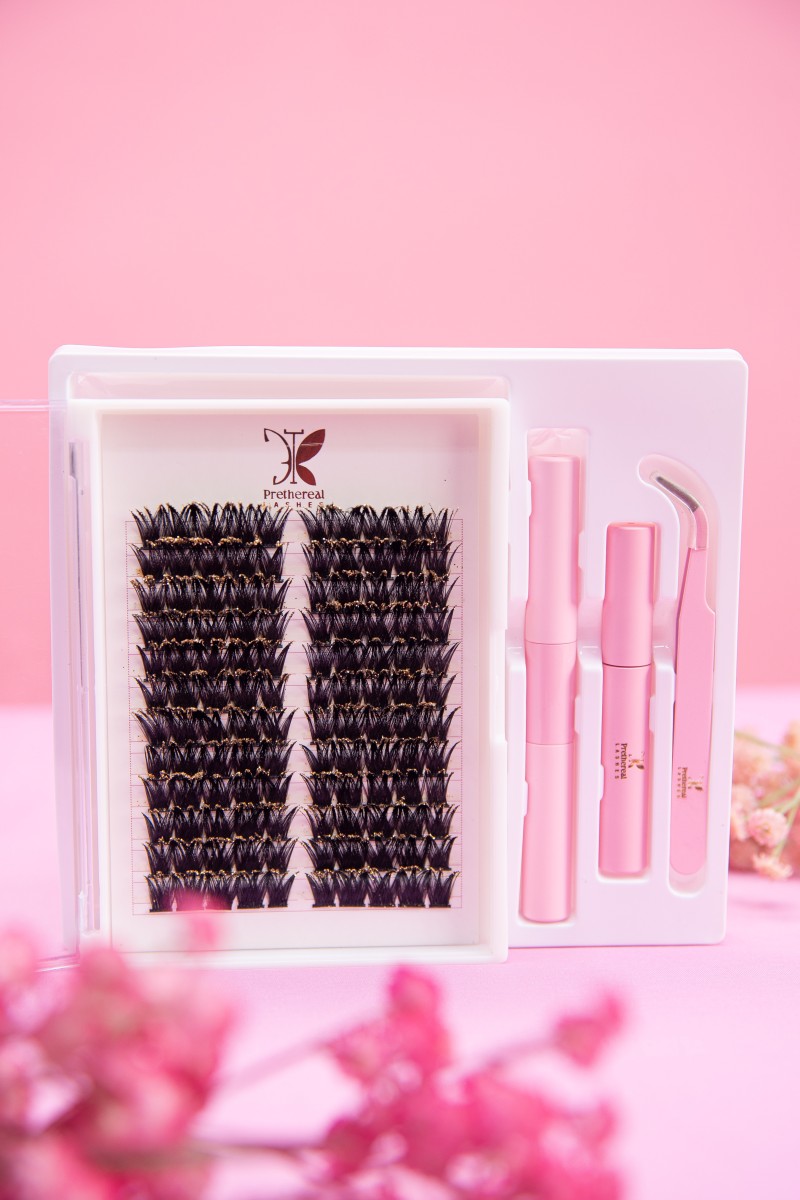 Golden Gleam Cluster Lash Set