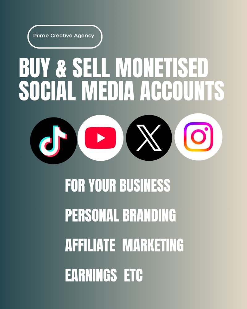 Buy & Sell Monetised Social Media Accounts