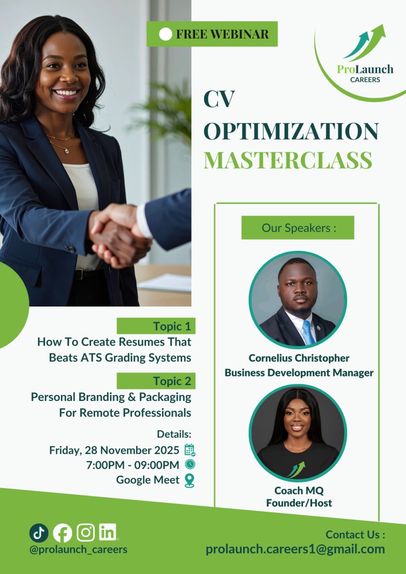 LIVE WEBINAR: CV OPTIMIZATION MASTERCLASS (FREE)