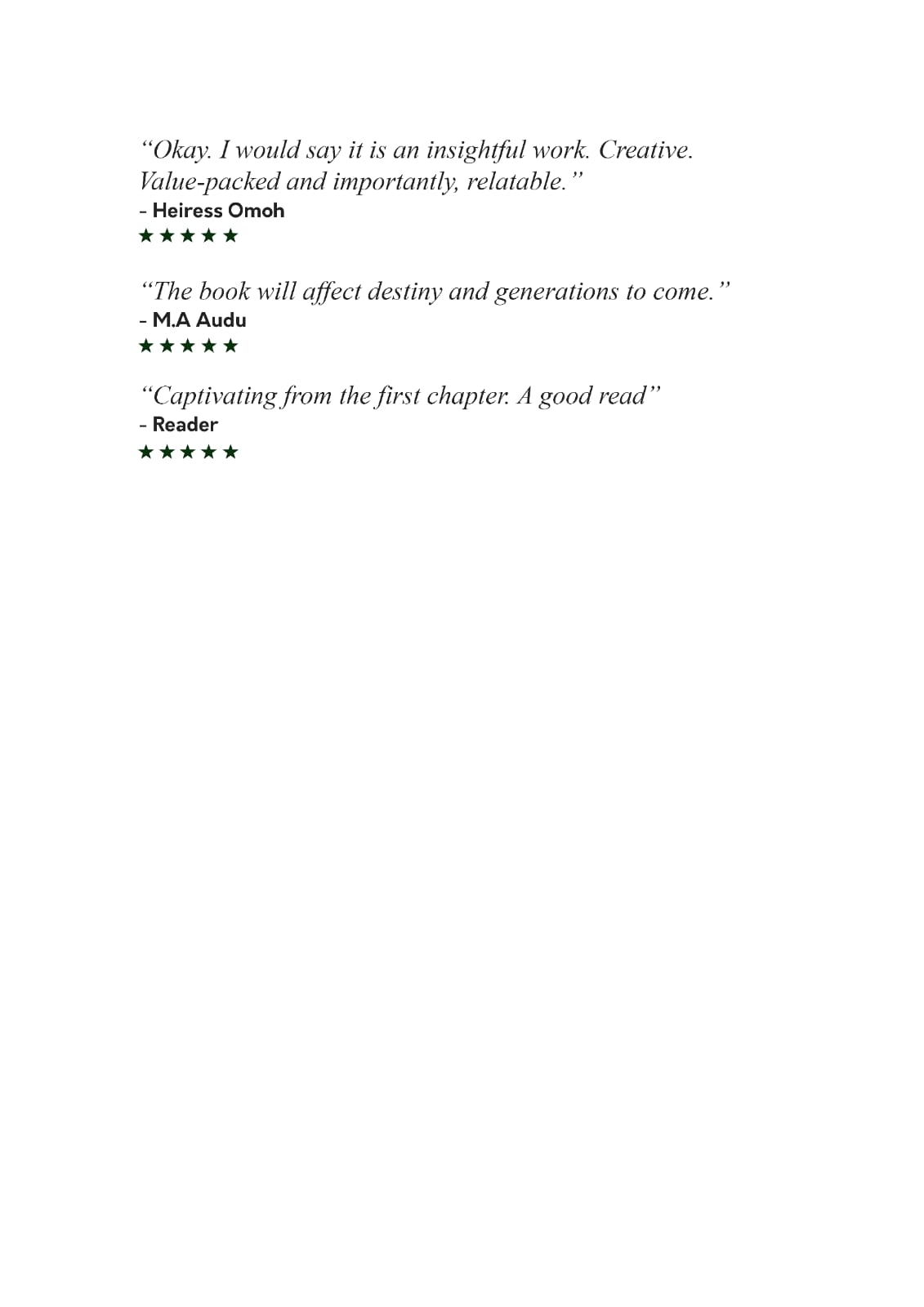 Customer review 1