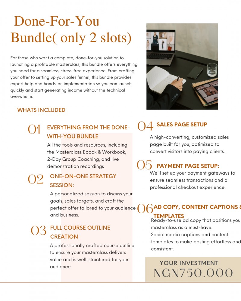 LAUNCH YOUR FIRST MASTERCLASS IN A WEEKEND (DONE FOR YOU PACK)