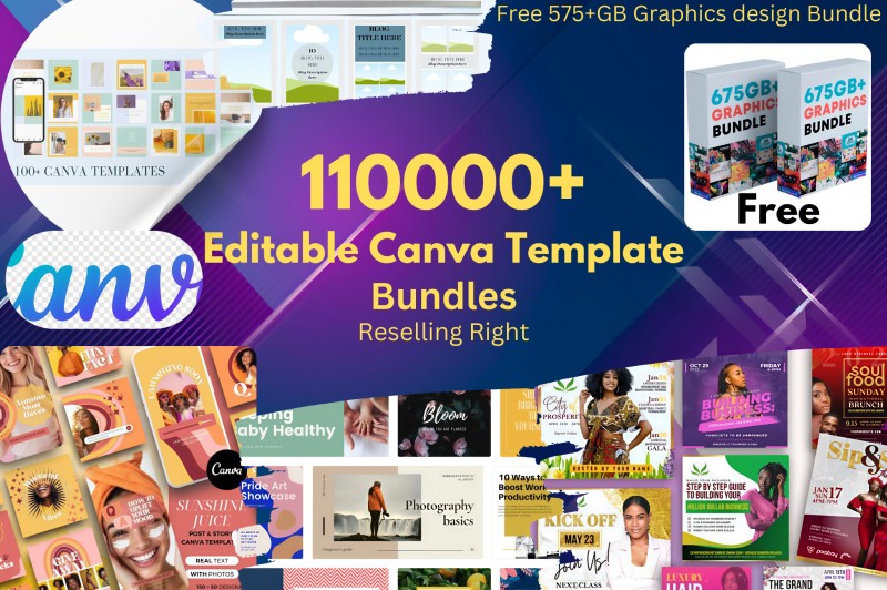 Buy 112000+ Editable Canva Template Bundles,Digital Product Bundle by ...