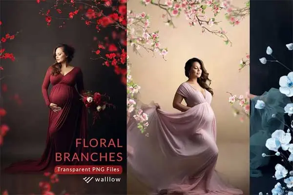 30 Floral Transparent PNG Spring Overlays