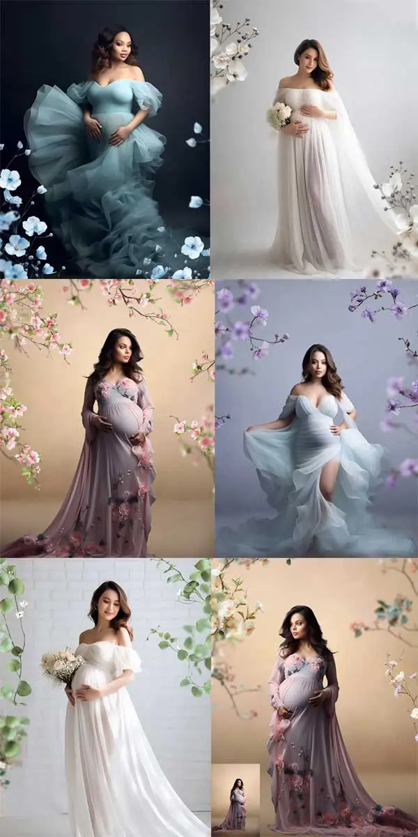 30 Floral Transparent PNG Spring Overlays