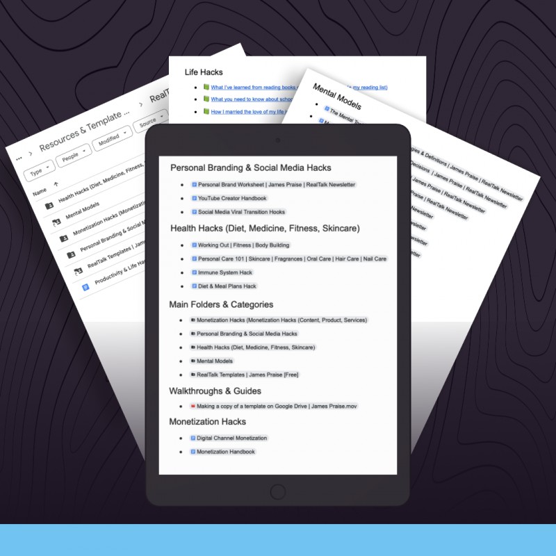 Productivity & Life Hack Templates & Resources