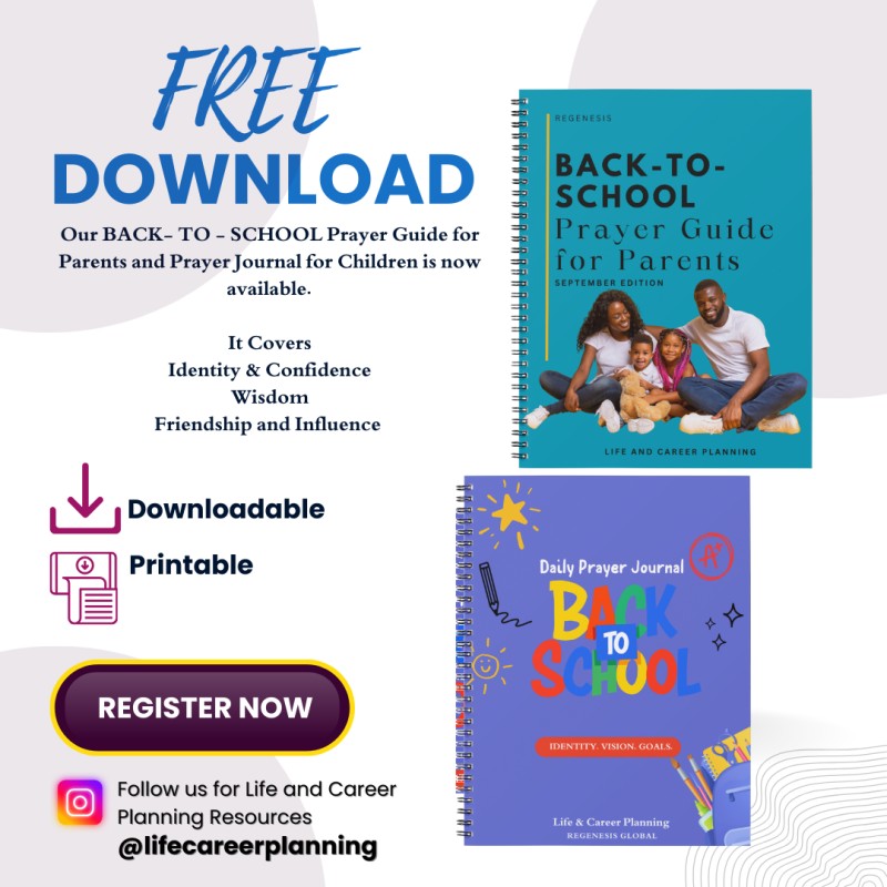 Back-To-School Prayer Guide for PArents and Prayer Journal For Children Aged 9+