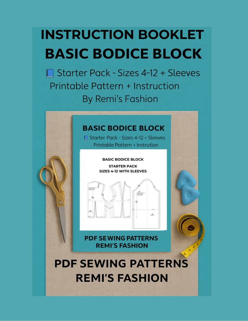 Buy Bodice Block Sewing Pattern Starter Pack PDF (UK Sizes 4-12) by ...
