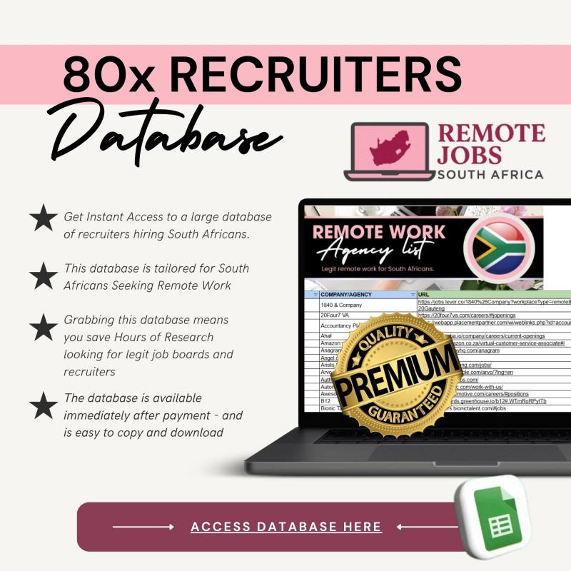 80x REMOTE RECRUITER DATABASE