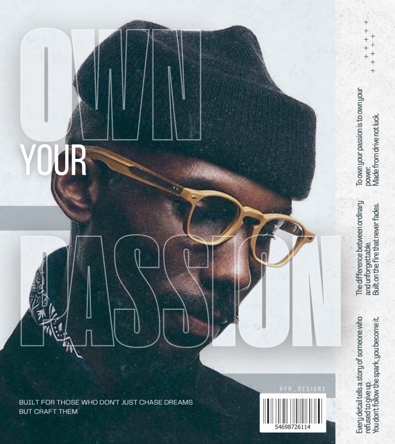 Own your Passion graphic design poster