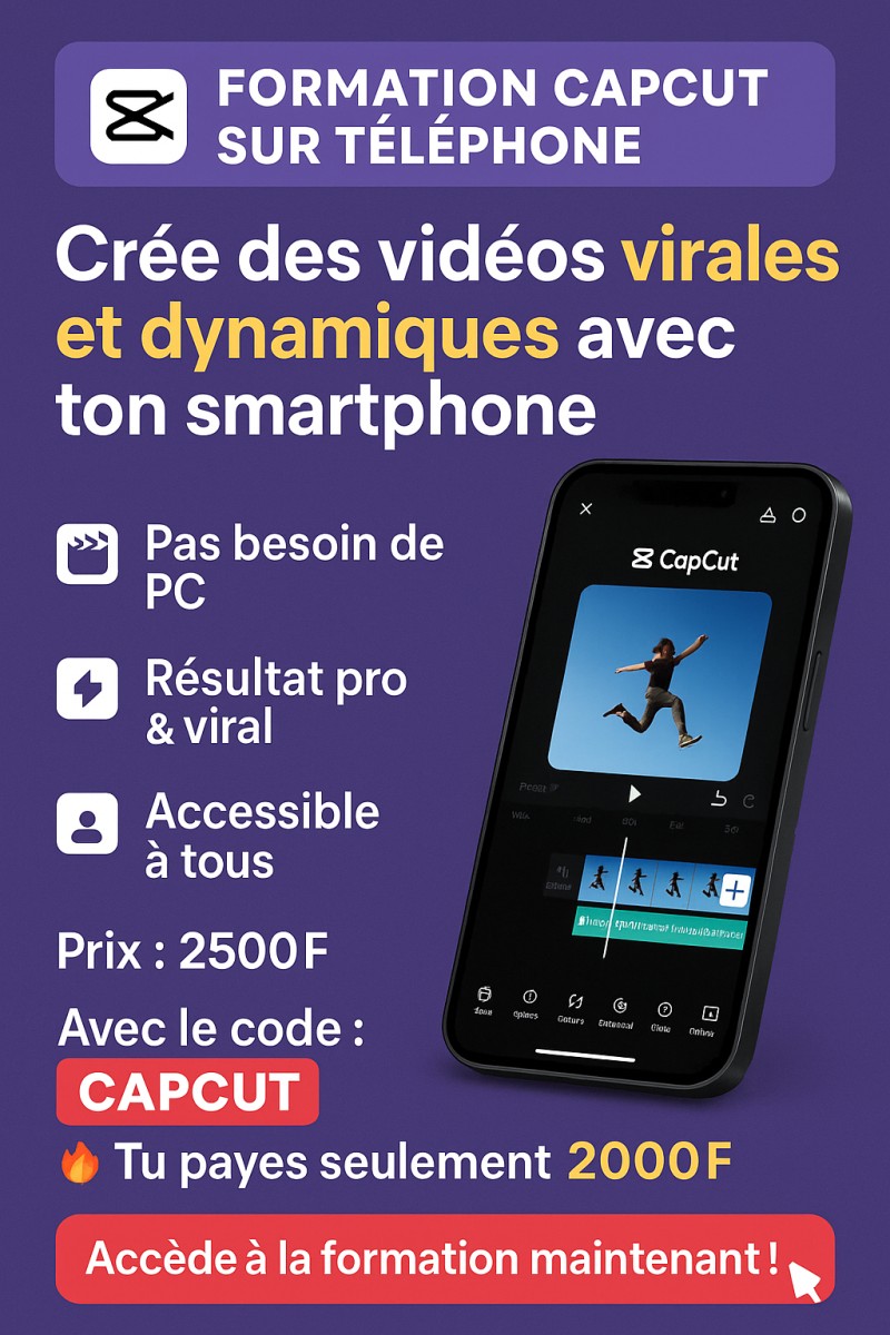 Formation vidéo virale avec CapCut sur téléphone