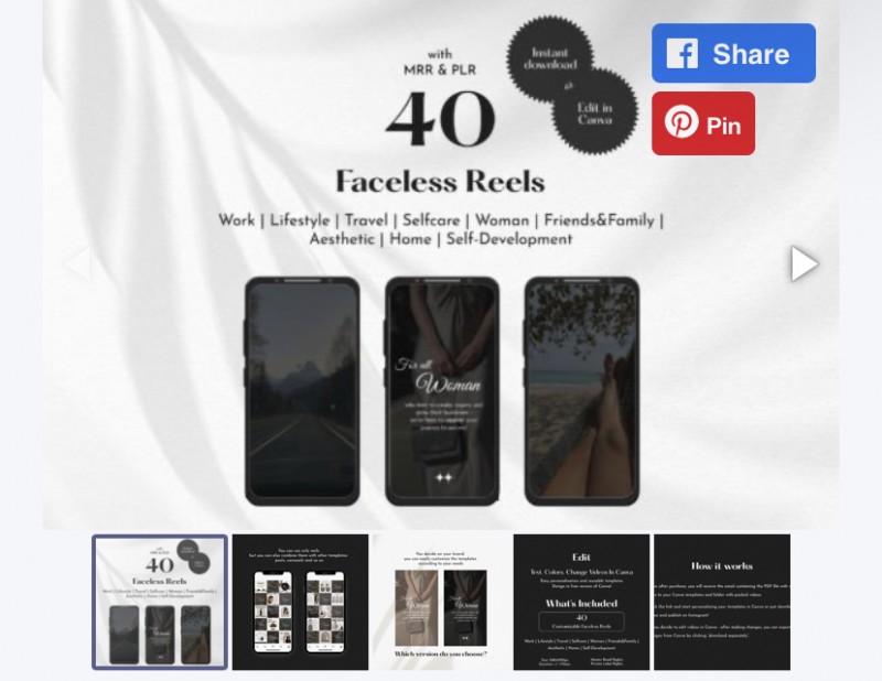 About 40 Faceless Reels| Girlboss Videos Graphic