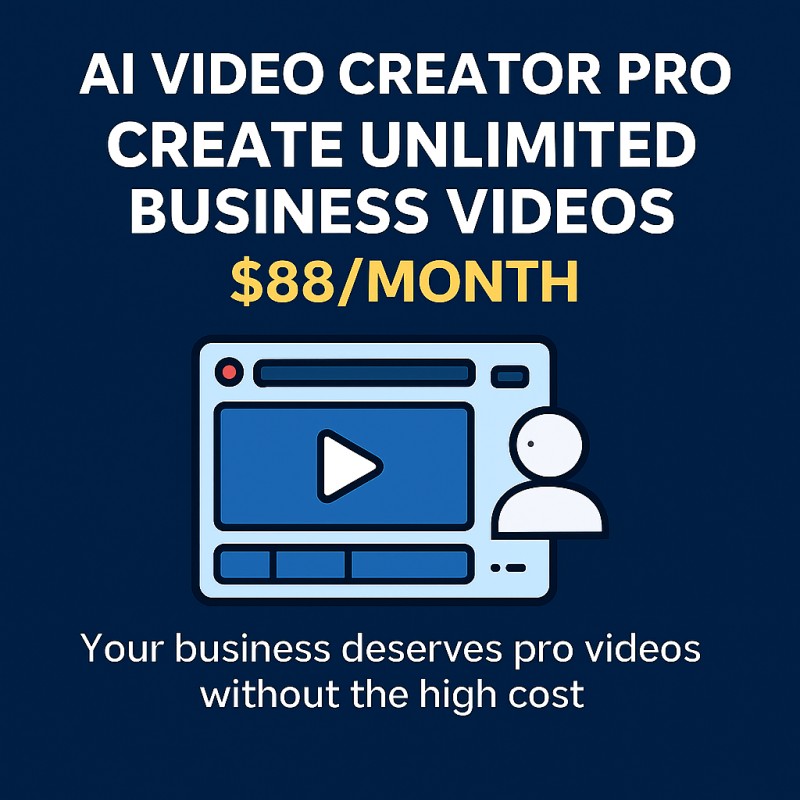 AI Video Creator Pro – Subscription Access to Powerful Business Video Generator ($88/Month)