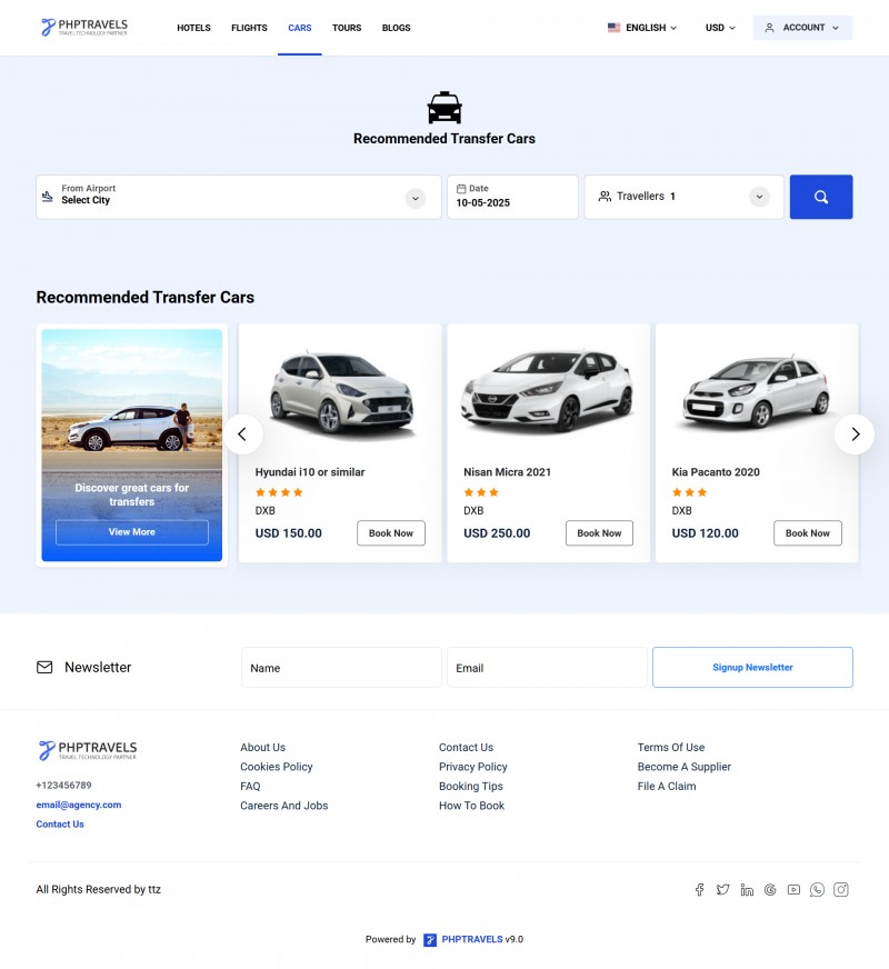 Booking Website PHP Script for Hotel, Flight and Car Booking